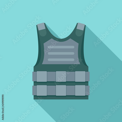 Bulletproof vest icon. Flat illustration of bulletproof vest vector icon for web design