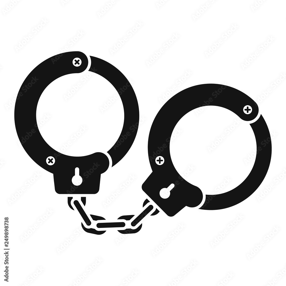 Handcuffs icon. Simple illustration of handcuffs vector icon for web