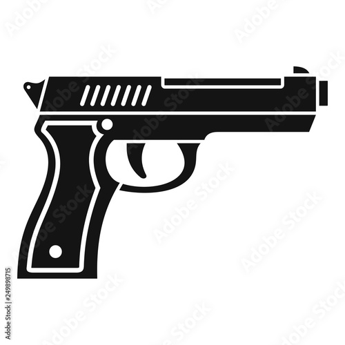 Police pistol icon. Simple illustration of police pistol vector icon for web design isolated on white background