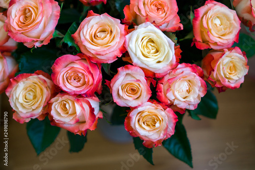 Pink roses in a bouquet
