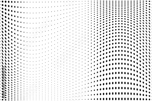 Wave dotted background. Abstract halftone pattern