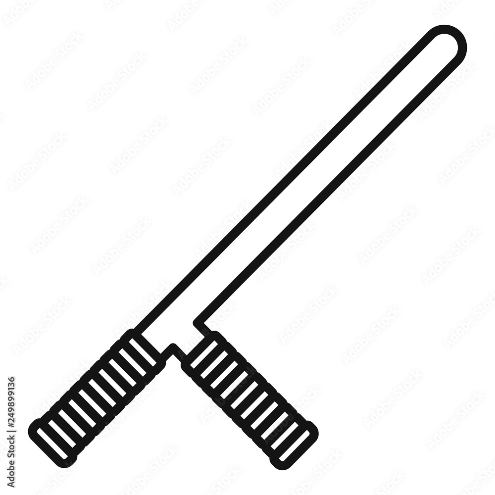 Police baton icon. Outline police baton vector icon for web design isolated on white background Police baton icon. Outline police baton vector icon for web design isolated on white background