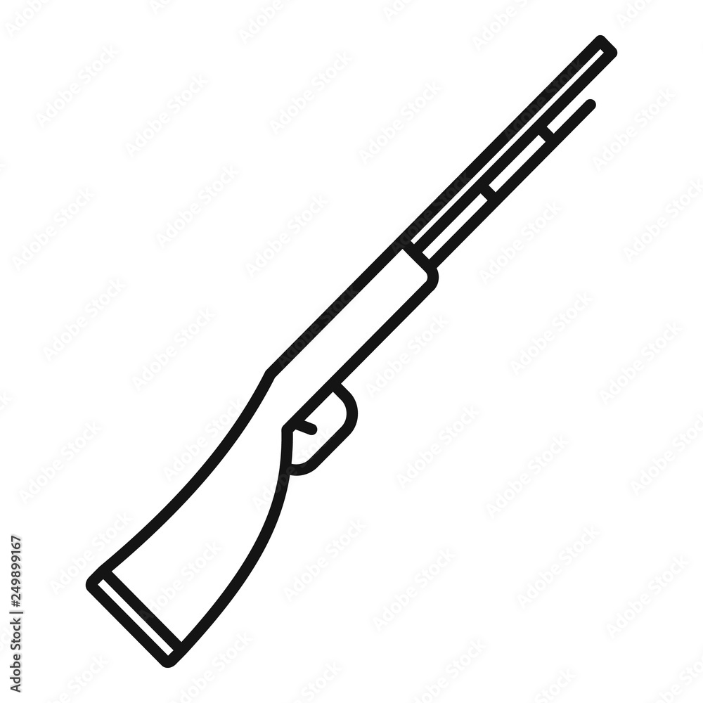 Police shotgun icon. Outline police shotgun vector icon for web design isolated on white background Police shotgun icon. Outline police shotgun vector icon for web design isolated on white background