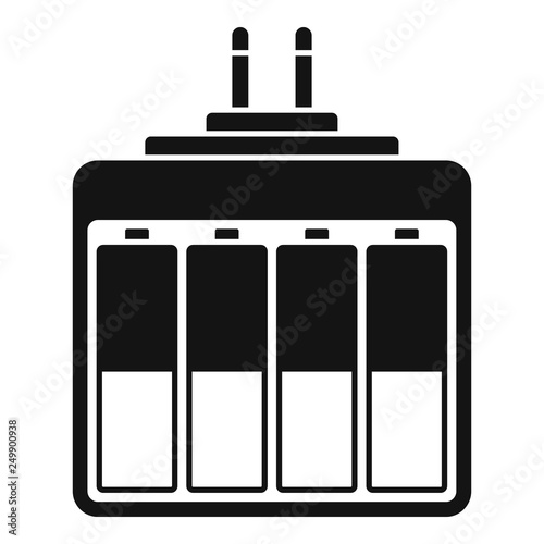 Camera battery charger icon. Simple illustration of camera battery charger vector icon for web design isolated on white background