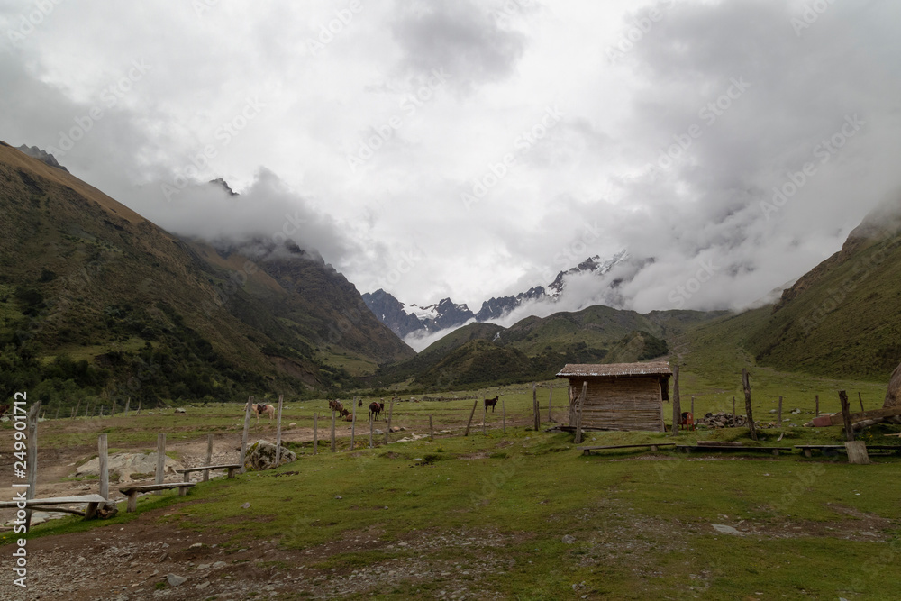 Humantay lake on Salkantay trek ,Peru, located in the Cordillera Vilcabamba, Cusco