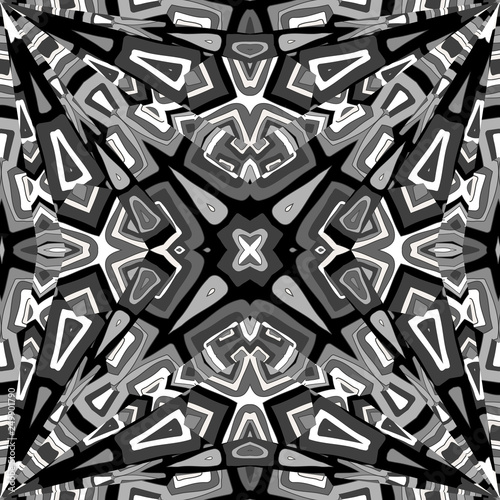 Black and white abstract kaleidoscope background