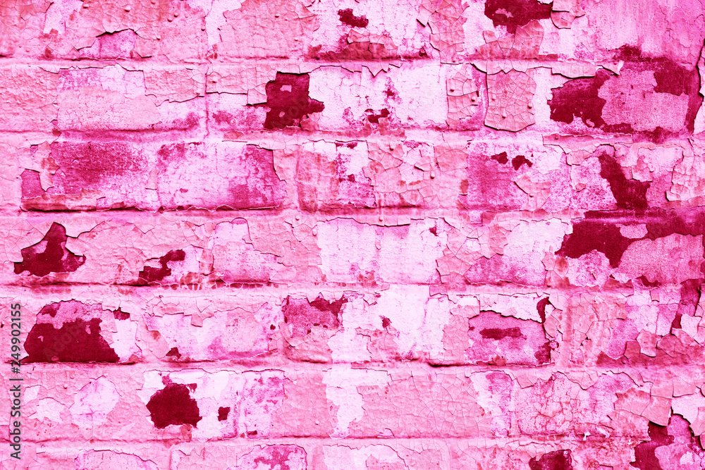 Texture, brick, wall, it can be used as a background . Brick texture with scratches and cracks