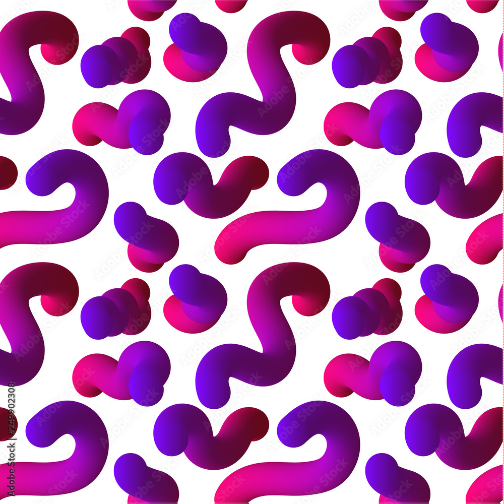 Seamless pattern with fluid colored shapes. Abstract background, vector illustration