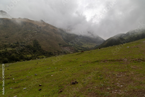 Humantay lake on Salkantay trek ,Peru, located in the Cordillera Vilcabamba, Cusco