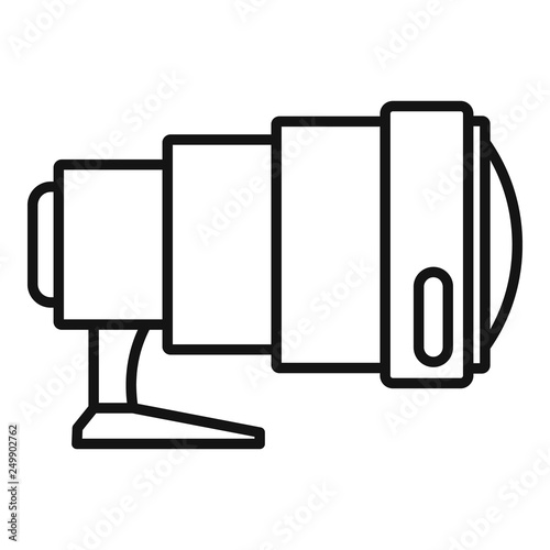 Sport camera lens icon. Outline sport camera lens vector icon for web design isolated on white background