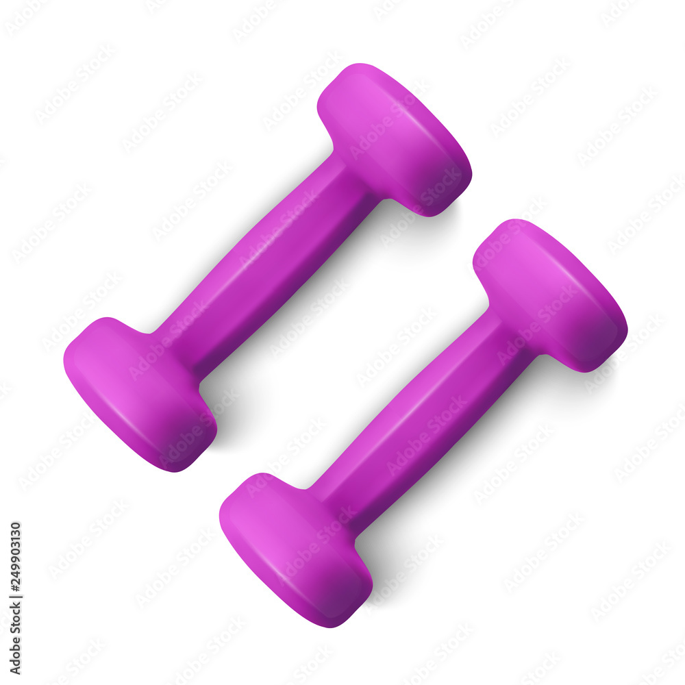 Set of 3d Dumbbells Set, Realistic Detailed Closeup View Isolated on White Background. Sport Element. Vector illustration of Fitness Dumbbell Set of 3d Dumbbells Set, Realistic Detailed Closeup View Isolated on White Background. Sport Element. Vector illustration of Fitness Dumbbell