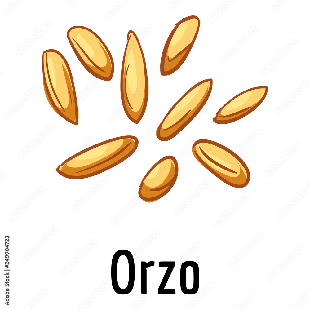 Orzo icon. Cartoon of orzo vector icon for web design isolated on white background Orzo icon. Cartoon of orzo vector icon for web design isolated on white background