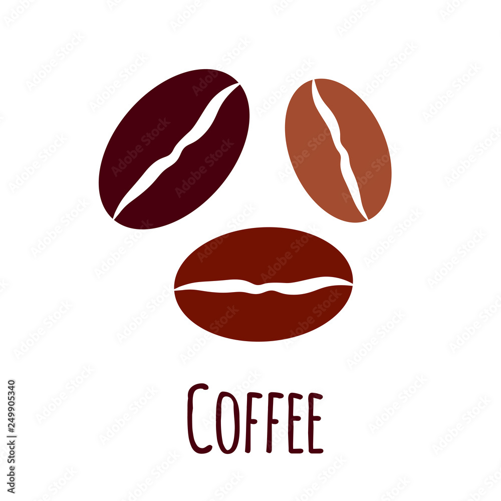 Vector coffee beans icon. Simple flat illustration Vector coffee beans icon. Simple flat illustration
