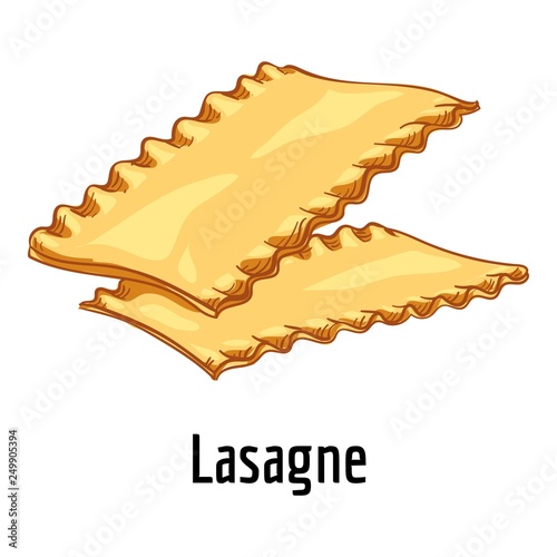 Lasagne icon. Cartoon of lasagne vector icon for web design isolated on white background
