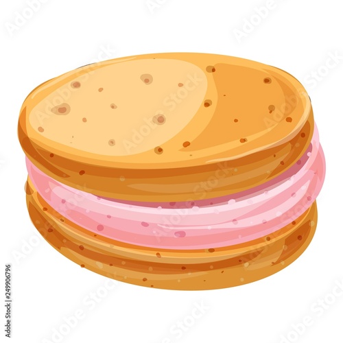 Marshmallow cookie icon. Cartoon of marshmallow cookie vector icon for web design isolated on white background