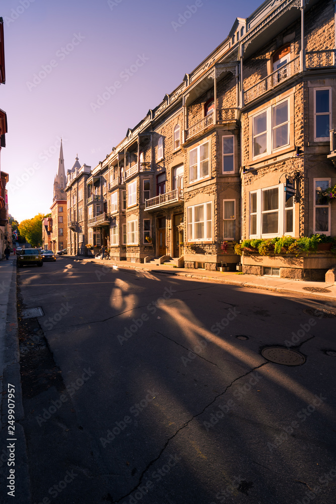 Street houses in Quebec city, Canada