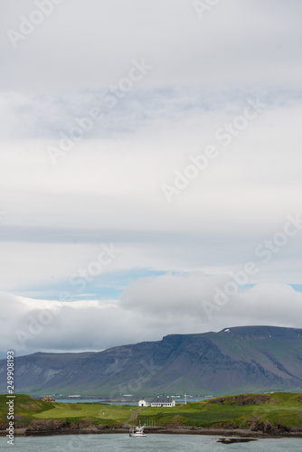 landscape with lake and mountains