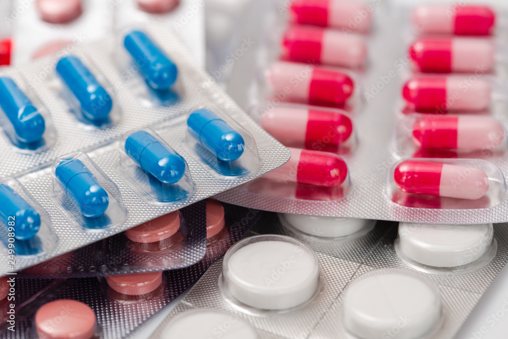 Medicine pills or capsules on white background. Medicine pills or capsules on white background.