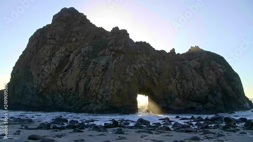 Keyhole Rock Big Sur Sunset