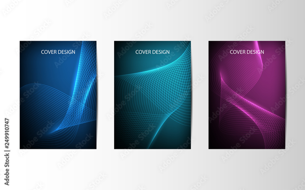 Fototapeta premium Abstract vector brochures with geometric background, annual report, design templates, future Poster template design