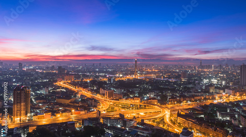 Bangkok City twilight top view
