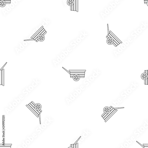 Wood wheelbarrow pattern seamless vector repeat geometric for any web design photo