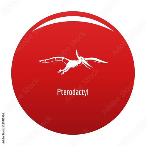 Pterodactyl icon. Simple illustration of pterodactyl vector icon for any design red