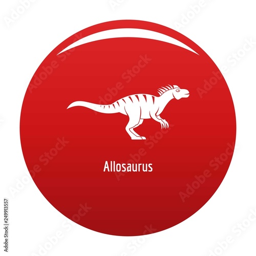 Allosaurus icon. Simple illustration of allosaurus vector icon for any design red