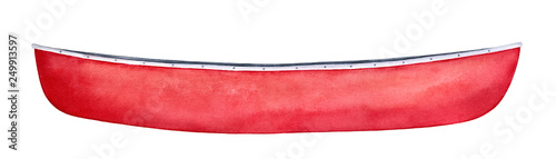 Fotografia Bright red canoe watercolour illustration