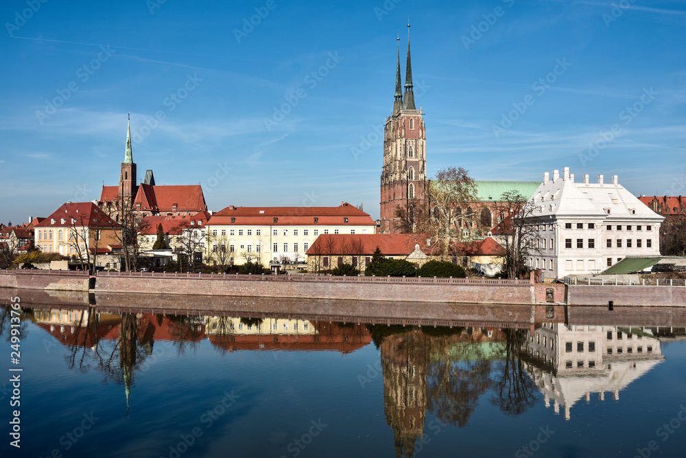 Obraz premium Miasto Wrocław - Ostrów Tumski