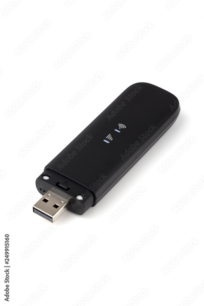 Portable usb modem on a white background. 4g modem isolated on white background. Portable usb modem on a white background. 4g modem isolated on white background.