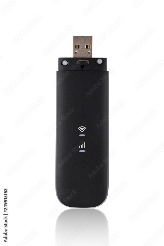Portable usb modem on a white background. 4g modem isolated on white background. Portable usb modem on a white background. 4g modem isolated on white background.
