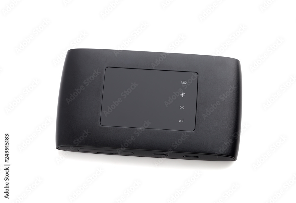 Portable usb router on a white background. 4g router isolated on white background. Portable usb router on a white background. 4g router isolated on white background.