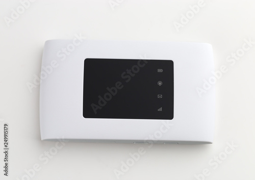 Portable usb router on a white background. 4g router isolated on white background.