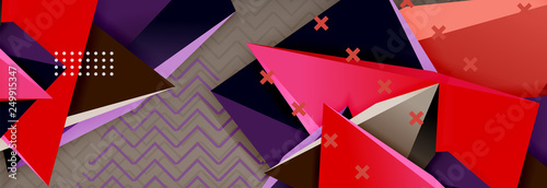 3d triangular shapes geometric background. Origami style pattern with triange shapes for decorative design. Poster design. Line design. Modern presentation template