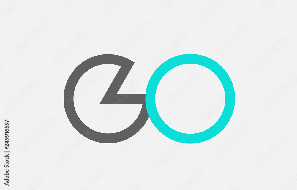 blue grey alphabet letter go g o combination for logo icon design blue grey alphabet letter go g o combination for logo icon design