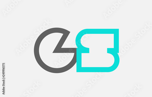 Free Download blue grey alphabet letter gs g s combination for logo icon design - GFXLoad