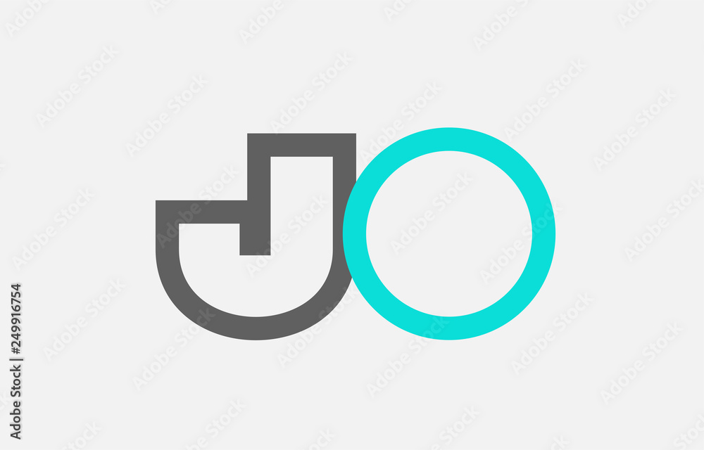 blue grey alphabet letter jo j o combination for logo icon design blue grey alphabet letter jo j o combination for logo icon design