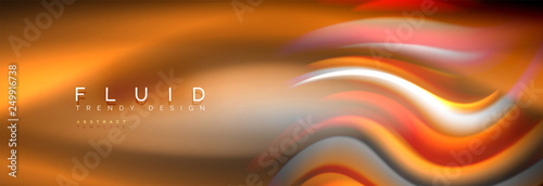 Fluid colors mixing glowing neon wave background, holographic texture