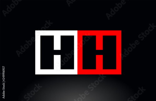 red white alphabet letter hh h h combination for logo icon design