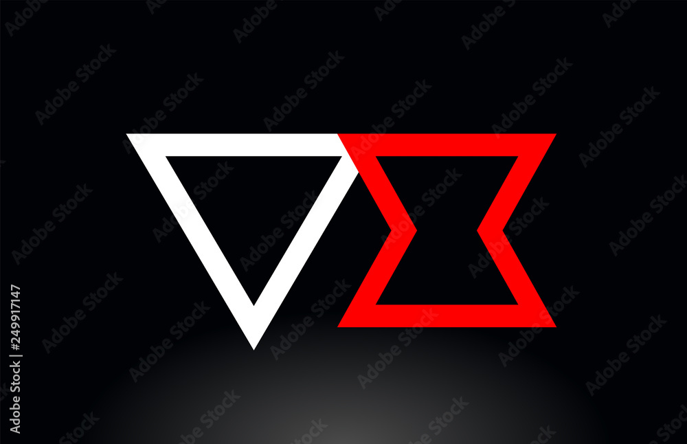 red white alphabet letter vx v x combination for logo icon design red white alphabet letter vx v x combination for logo icon design