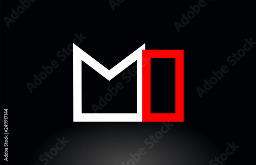 red white alphabet letter mi m i combination for logo icon design