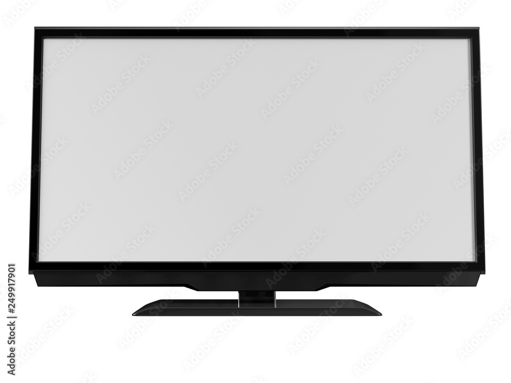 Modern LED LCD tv isolated on white background. 3D rendering Modern LED LCD tv isolated on white background. 3D rendering