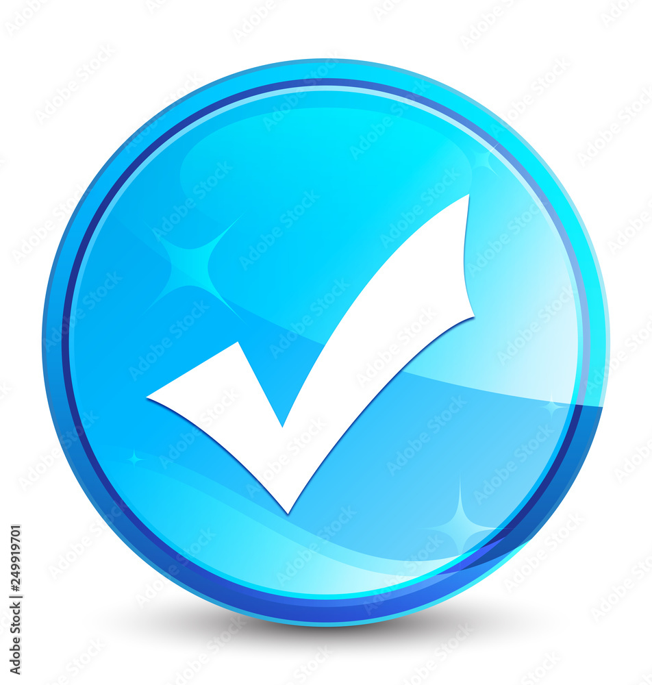 Validation icon splash natural blue round button Validation icon splash natural blue round button