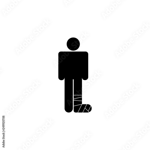 human broken leg outline icon. Signs and symbols can be used for web, logo, mobile app, UI, UX