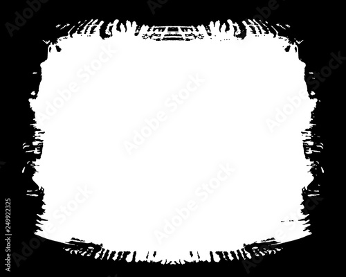 Abstract Decorative Black   White Photo Frame. Type Text Inside  Use as Overlay or for Layer   Clipping Mask