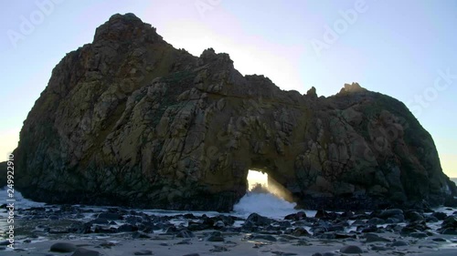 Keyhole Rock Big Sur Sunset