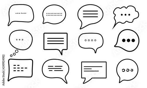 Chat message set icon. Vector illustration. Eps 10