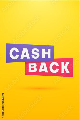 Money cashback yellow paper poster.