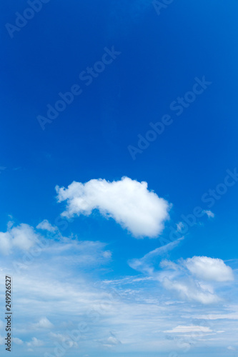 Photography blue sky background with tiny clouds